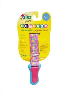 First Years Gumdrop Pacifier Clip Pink For 0+  New Sealed ( ADD-ON ONLY )